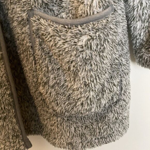 Soft Surroundings Womens Gray Fleece Cardigan Sweater Sz Large One Button Light - Picture 5 of 12
